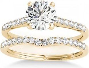 Allurez Diamond Single Row Bridal Set 14k Yellow Gold (0.22ct)