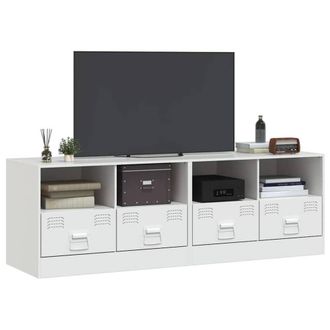 Berkfield Home TV Cabinets 2 pcs White 67x39x44 cm Steel | Size: 67 x 39 x 44 cm