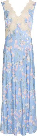 Rixo Rixo Lysandra Floral-print Satin Midi Dress - Light Blue - 16 (UK 16 / XL)