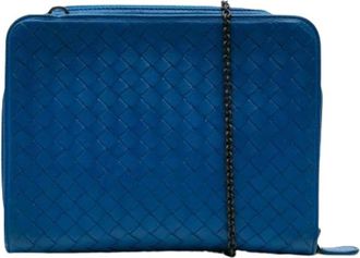 Bottega Veneta Pre-owned Cross Body Bags, female, Blue, Size: ONE SIZE Pre-owned Wallet on Chain