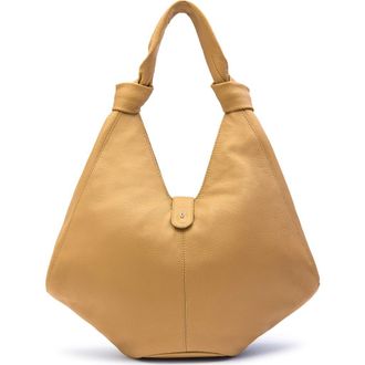 Behno Large Nelli Pebble Leather Hobo Bag in Bisque at Nordstrom