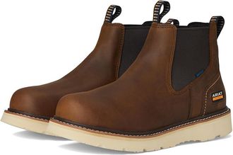 Ariat Rebar Wedge Chelsea Waterproof Work Boots Cowboy Boots Distressed Brown : 11.5 D - Medium, Leather