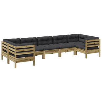 vidaXL Vidaxl - Set Divani Da Giardino 7pz Con Cuscini Legno Impregnato Di Pino