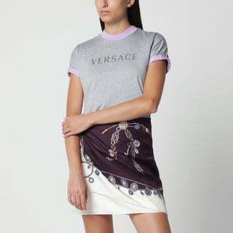 Versace Reversible grey/lilac cotton jersey T-shirt