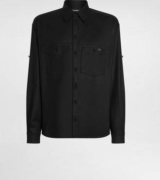 Dolce & Gabbana Oversized Flannel Shirt - Man Shirts Black 40