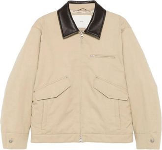 Dunst Jassen, Dames, Beige, S, Wol, Beige Wolmix Leren Kraag Jas