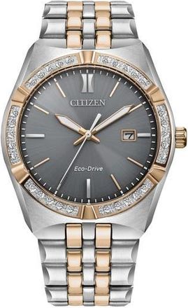 Citizen Diamond Two-Tone Eco-Drive Bracelet Watch, 40mm x 10mm in Two Tone at Nordstrom Rack