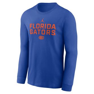 Nike Jordan Mens Florida Sideline Jordan Brand Dri-FIT College Long-Sleeve T-Shirt in Blue | 0JEW4EVUFN-PGE