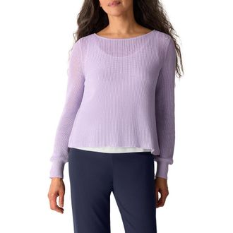 Eileen Fisher Organic Cotton & Silk Ballet Neck Sweater in Lilac Frost at Nordstrom, Size Xx-Small