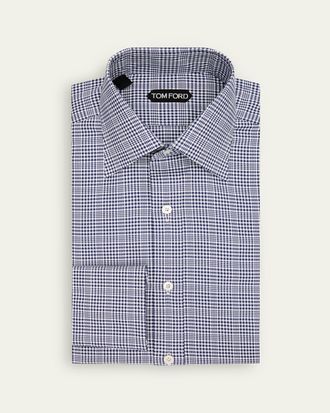 Tom Ford Mens Mutli-Check Cotton Dress Shirt
