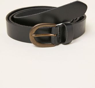Fat Face FatFace Black Heart Stud Detail Leather Belt