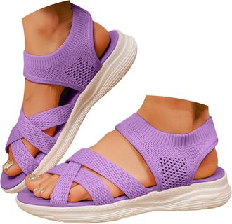 Generic Womens Orthopedic Walking Sandals Wide Fit Orthopedic Sandals with Arch Support Hiking Sandal Thick Athletic Cushion Adjustable Strap Shoes Plantar Fa