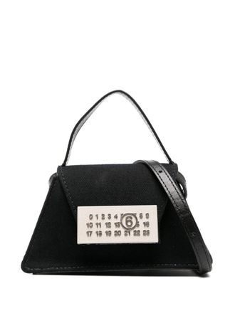 Maison Margiela numbers-plaque mini bag - women - Zinc/Cotton/Polyester/Polyurethane/Aluminium/Viscose/Copper/Calf Leather - One Size - Black