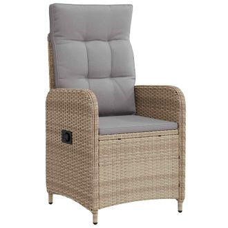 vidaXL Silla De Jard&iacute;n Reclinable Beige Y Gris Claro Vidaxl
