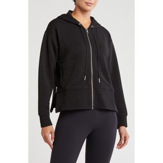 DKNY Tech Ottoman Full Zip Hoodie in Black at Nordstrom Rack, Size Small