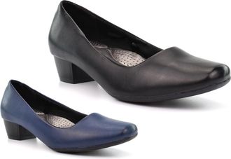 Generic Ladies Slip On Shoes Size 7 Womens Slip On Shoe Size 5 Block Heel Shoe Ladies Low Heels Womens Low Heel Court Shoes Block Heels Sizes 3-9 Black/Navy 3