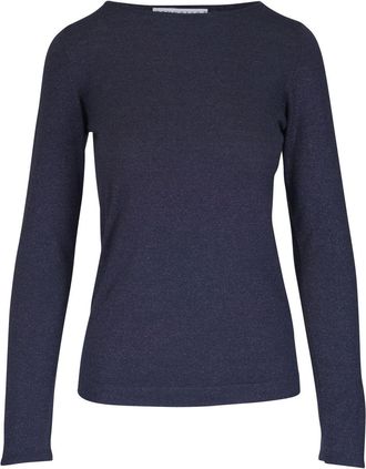 Brunello Cucinelli Brunello Cucinelli Womens Cashmere Boat Neck Sweater - Dark Blue - Size Small
