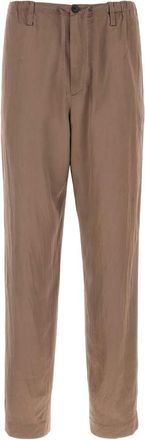 Dries Van Noten Relaxed Fit Brown Trousers With Buttoned Back Pocket