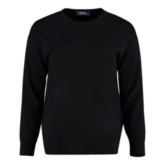 Max Mara Truien & Vesten, Dames, Zwart, S, Wol, Amburgo Crew-neck Sweater