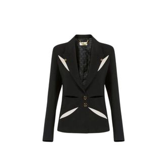 Elisabetta Franchi Dames, Jassen, Zwart, Maat: M Satijn
