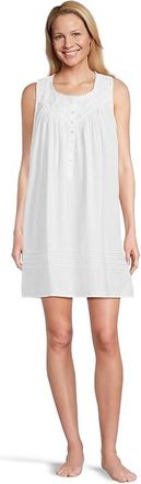 Eileen West Short Nightgown Sleeveless Womens Pajama White : XS, Cotton