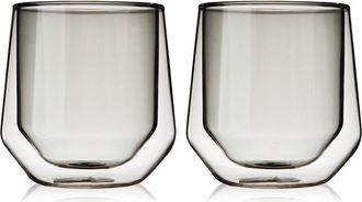 Viski Set Of 2 Aurora Double Walled Smoke Tumblers