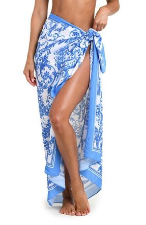 L'agence Maribel Baroque Cover-Up Pareo in Blue at Nordstrom