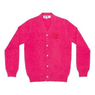 Comme Des Garçons Cardigan with Red Family Heart Pink AZ-N076-051-4