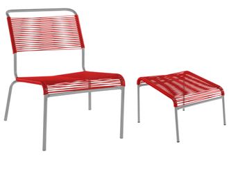 Schubiger M&ouml;bel Spaghetti-Lounger + Hocker S&auml;ntis