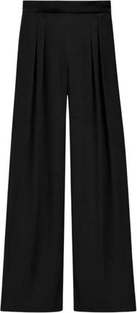 Max Mara Pantalone Verve - Dames - Wijde Broeken - Zwart - 2XS - Satijn - Broeken
