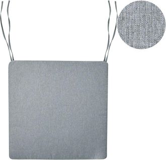 Beliani Beliani - Coj&iacute;n De Asiento Para Silla De Jard&iacute;n De Tela De Poli&eacute;ster Resistente A Los Rayos Uv Gris Jaspeado Sassari