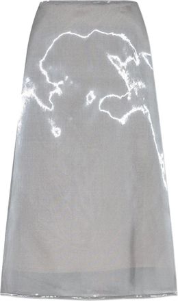 Fabiana Filippi metallic-effect skirt - women - Polyamide - 38 - Grey