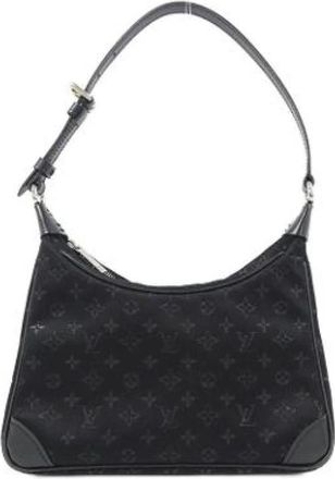 Louis Vuitton Pre-owned Satin Shoulder Bag - Dames - Vintage Schoudertas - Zwart - ONE Size - Satijn - Vintage