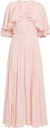 Giambattista Valli Crepe Cape-Overlay Midi Dress Size XL