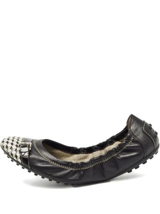 Tod's Ballerine a quadri in pelle - Nero