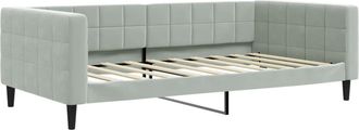vidaXL Sof&aacute; Cama De Tela Gris Claro 100x190 Cm Vidaxl