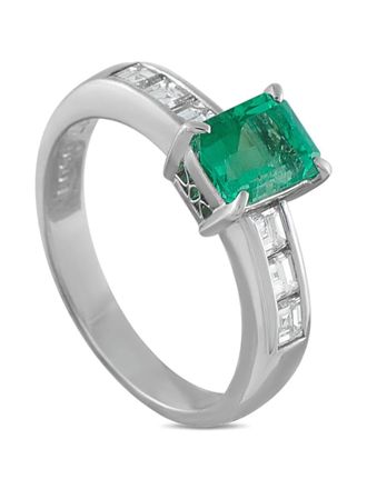 Luxury Bazaar diamond and emerald ring - Zilver