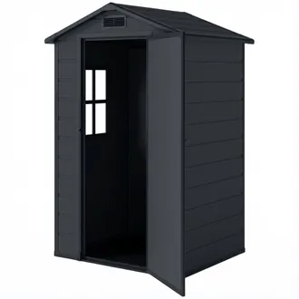 OUTSUNNY Capanno Giardino 128x104x196 Cm, Porta Serratura, Grigio