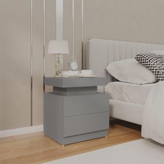 vidaXL Comodino Grigio 45x35x52 Cm In Legno Multistrato - Vidaxl