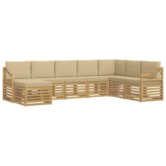 vidaXL Conjunto De Sof&aacute;s De Exterior 8 Pcs Y Beige 304 X 185,5 X 73 Cm Vidaxl