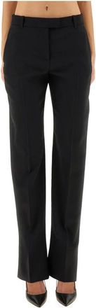 Alexander McQueen Pantalones de Lana a Medida - Trousers - Mujer - Negro - M