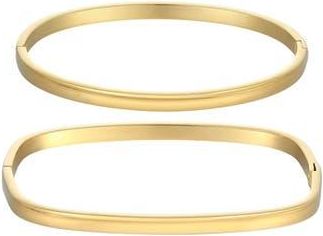 Adornia Set of 2 18K Gold Plated Square & Oval Bangle Bracelets at Nordstrom Rack