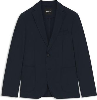 BOSS Packable slim-fit blazer in water-repellent stretch fabric