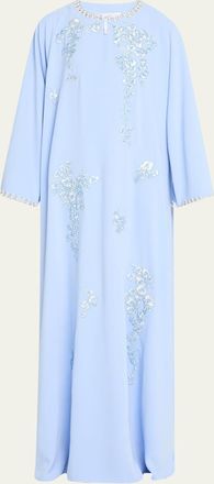 Carolina Herrera Embroidered Maxi Caftan Dress