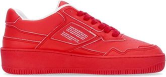 Moea Appel Rode Sneakers - Heren - Sneakers - Rood - 42 EU - Katoen - Schoenen