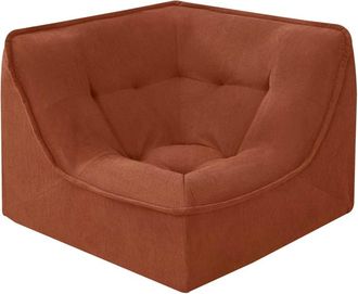 Oviala Sill&oacute;n esquinero de tela 90 x 90 x 70 cm color terracota