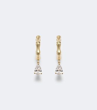 Anita Ko Pendientes Bamboo Small de oro de 18 ct con diamantes