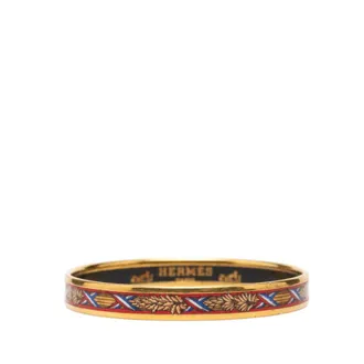 Herm&egrave;s Pre-owned Hermes Narrow Liberte Egalite Fraternite Enamel Bangle 65 Ladies 3ECESM8RPOZXTSFB