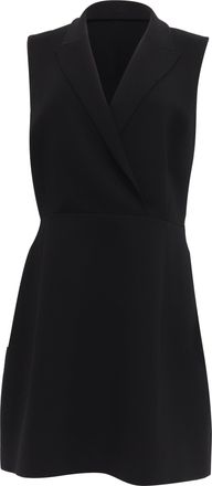 Theory Wrap-Effect Mini Dress in Black Triacetate
