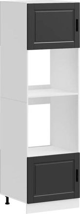 vidaXL Vidaxl - Armarios para horno 2 uds Porto negra madera de ingeniería